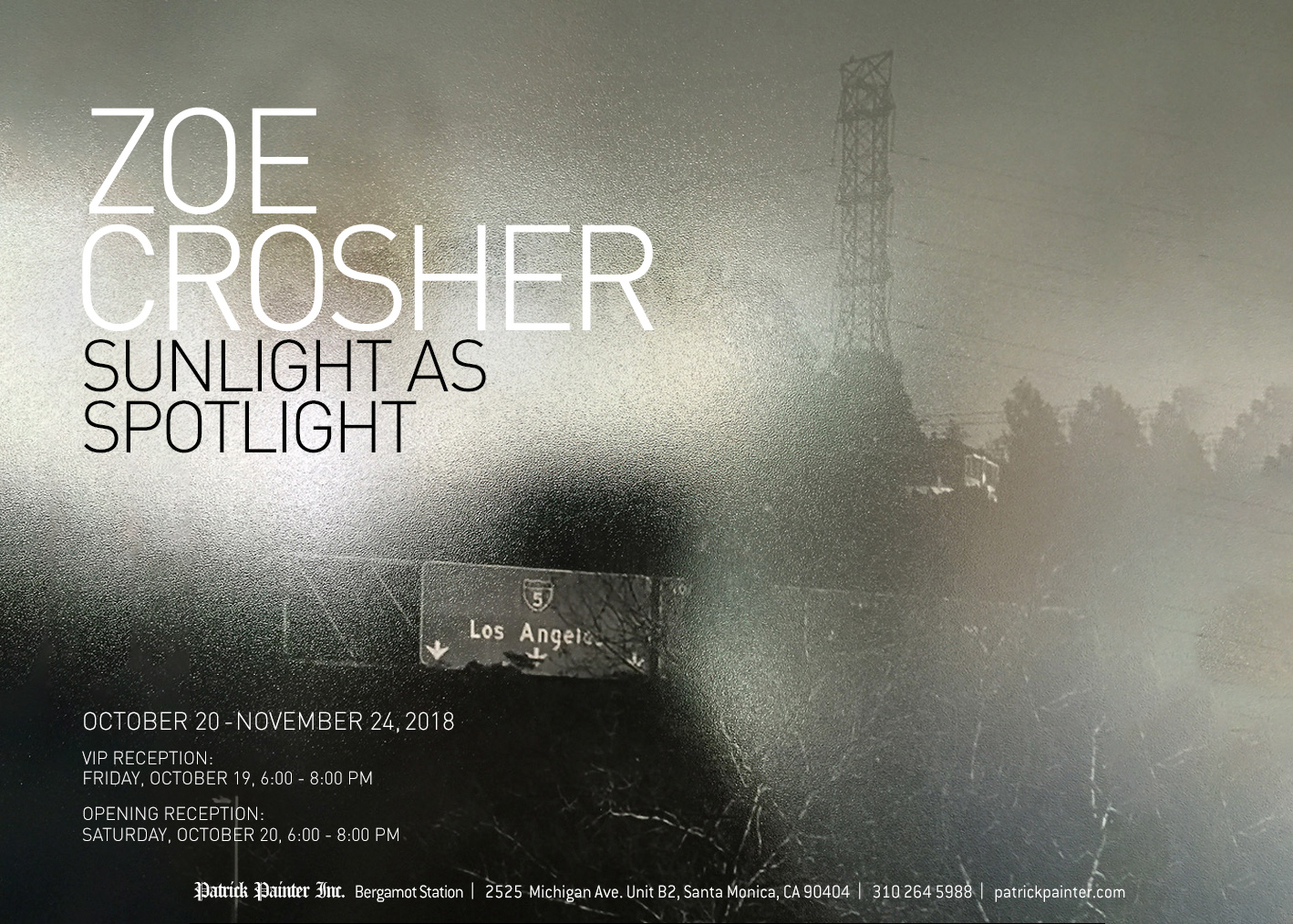Zoe Crosher – Sunlight As Spotlight exhibition showcard